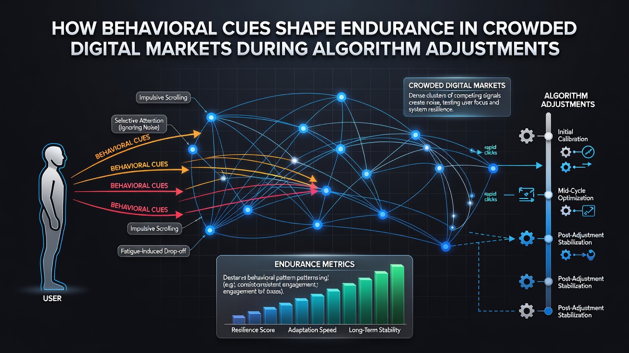 Graph showing changes in digital market visibility tied to user behavior metrics after algorithm updates